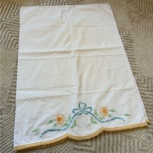 Embroidered White Pillow Cases with Floral Design PR.